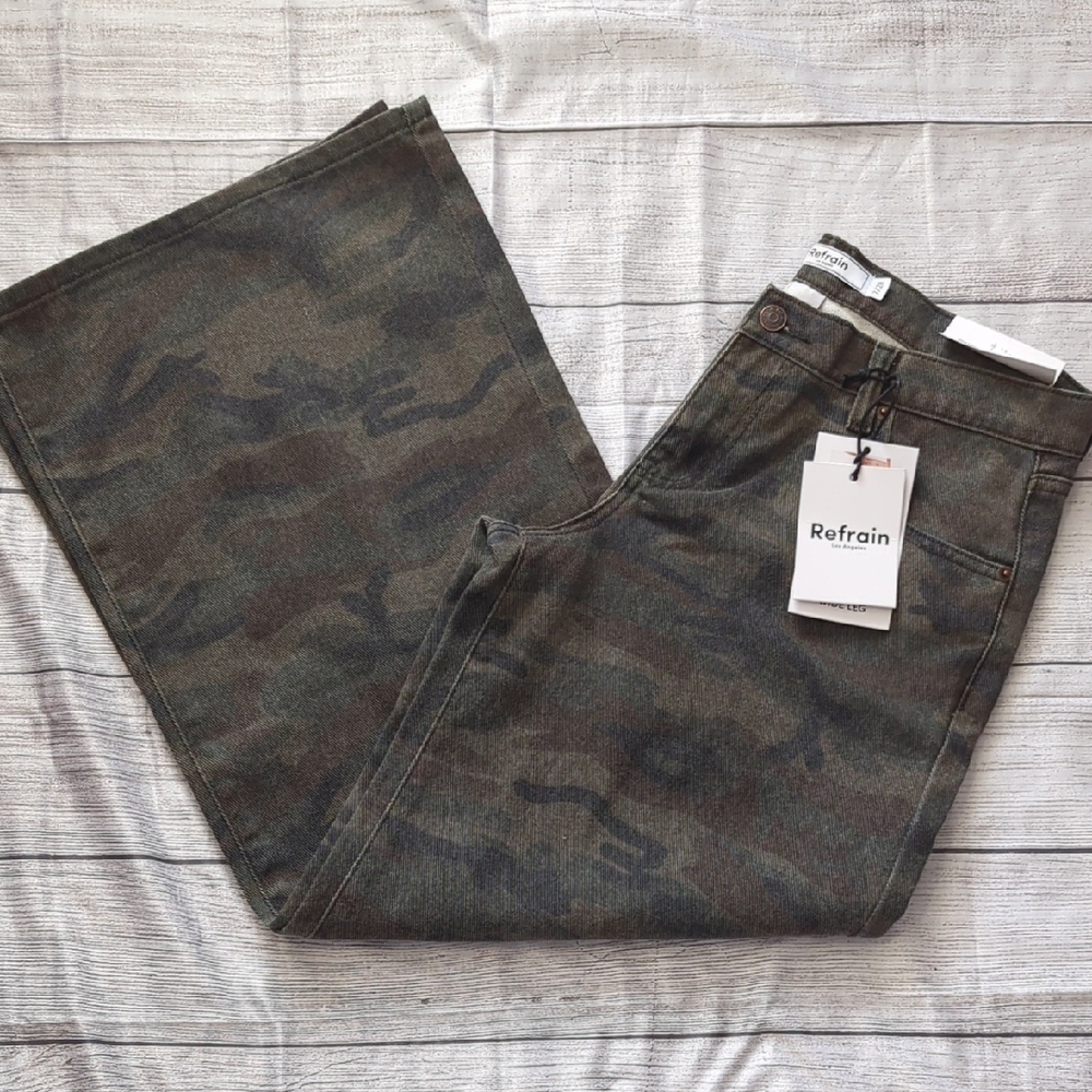 Olive Camo Wide Leg Pants